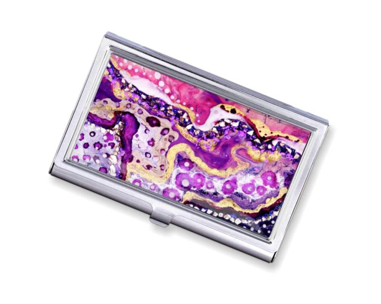 pocket business card holder office manager gift, silver credit card case, metal business card case (STYLE E)