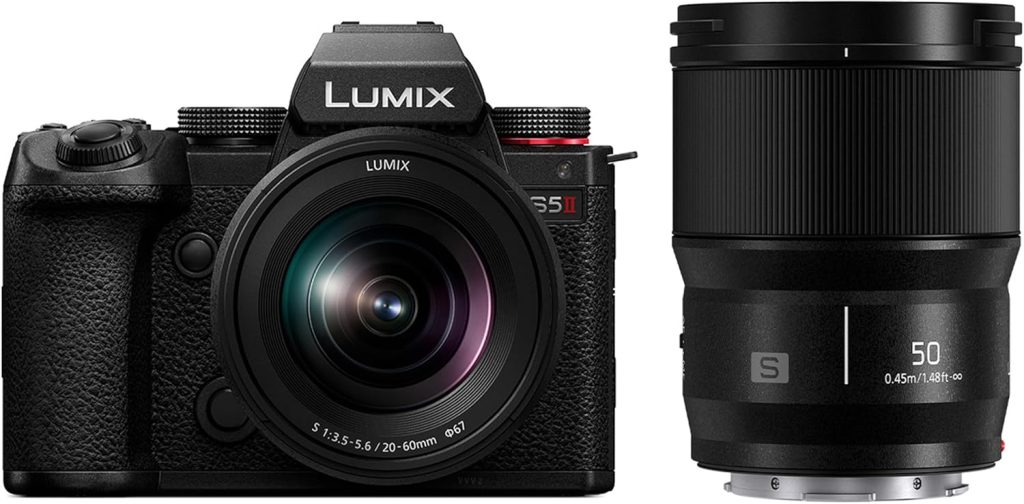 Panasonic LUMIX S5II Mirrorless Camera, 24.2MP Full Frame with Phase Hybrid AF, Active I.S. Technology, Unlimited Recording with 20-60mm F3.5-5.6 and 50mm F1.8 L Mount Lenses – DC-S5M2WK Panasonic LUMIX S5II Mirrorless Camera, 24.2MP Full Frame with Phase Hybrid AF, Active I.S. Technology, Unlimited Recording with 20-60mm F3.5-5.6 and 50mm F1.8 L Mount Lenses – DC-S5M2WK