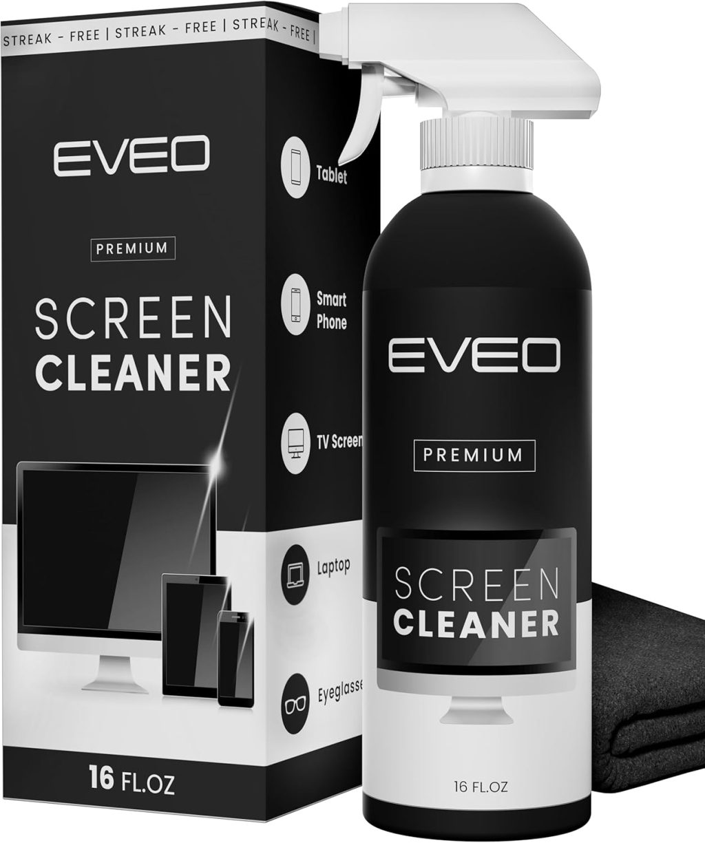 Screen Cleaner Spray (16oz) – Large Screen Cleaner Kit- TV Screen Cleaner, Computer Screen Cleaner, for Laptop, Phone, Ipad – Computer Cleaning kit Electronic Cleaner – Microfiber Cloth Wipes Screen Cleaner Spray (16oz) – Large Screen Cleaner Kit- TV Screen Cleaner, Computer Screen Cleaner, for Laptop, Phone, Ipad – Computer Cleaning kit Electronic Cleaner – Microfiber Cloth Wipes