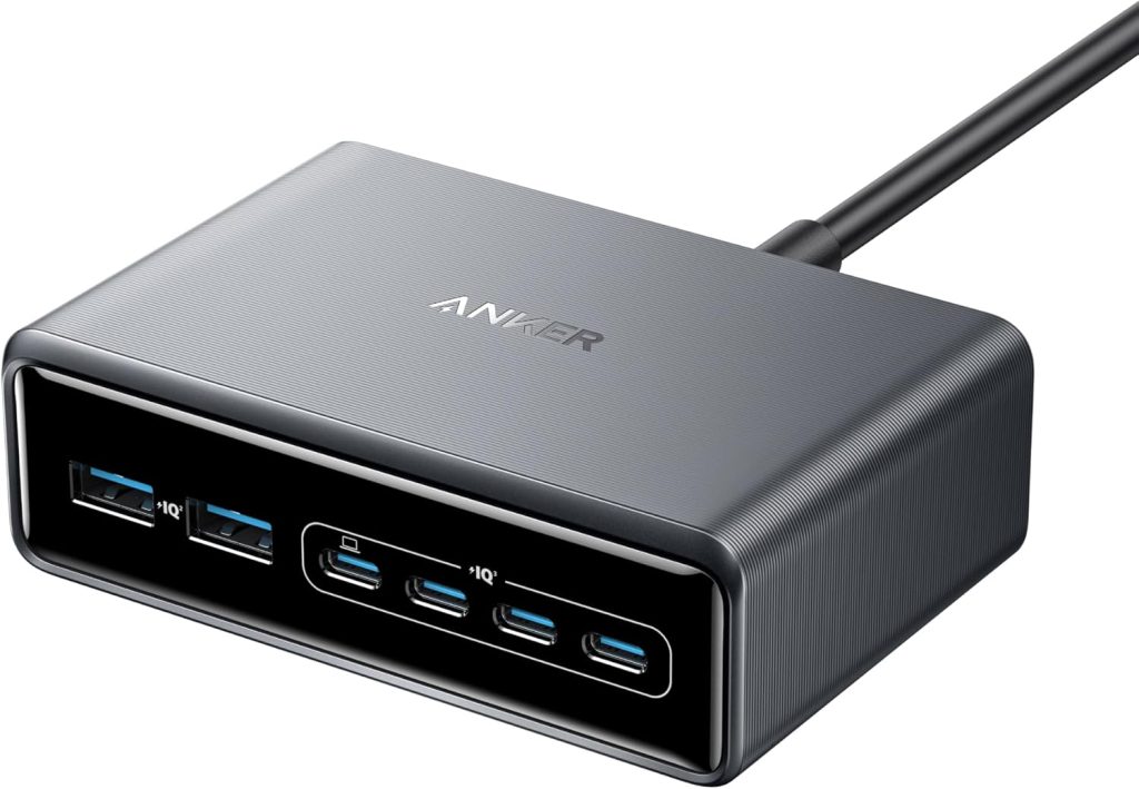 Anker Prime Charger, 200W 6-Port GaN Charging Station, USB-C PD Fast Charging Desktop Charger, Compatible with iPhone, Samsung, MacBook, Dell and More Anker Prime Charger, 200W 6-Port GaN Charging Station, USB-C PD Fast Charging Desktop Charger, Compatible with iPhone, Samsung, MacBook, Dell and More