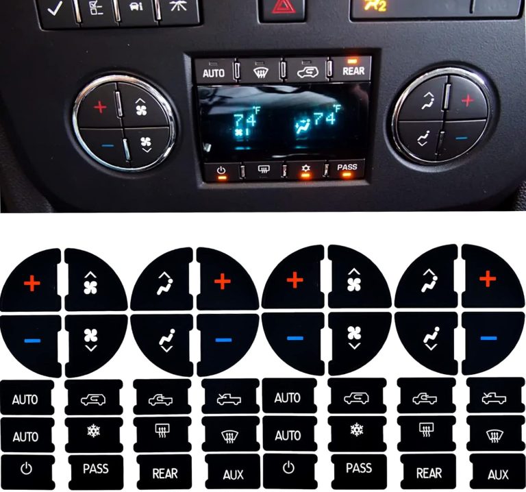 2 Packs AC Dash Button Repair Kit -Compatible with Chevy, Best for Fixing Ruined Faded A/C Control Buttons – Decal Replacement Fits Select 07-14 GM Vehicles – Car SUV Van Truck Accessories