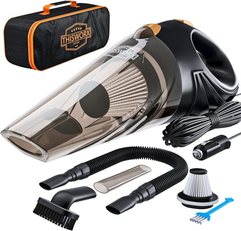 ThisWorx Car Vacuum Cleaner – Portable Handheld Mini Vacuum Cleaner W/ 16ft Cord, Bag, & Attachments – Small Vacuum for Car, RV, Boats, Travel – Car Accessories