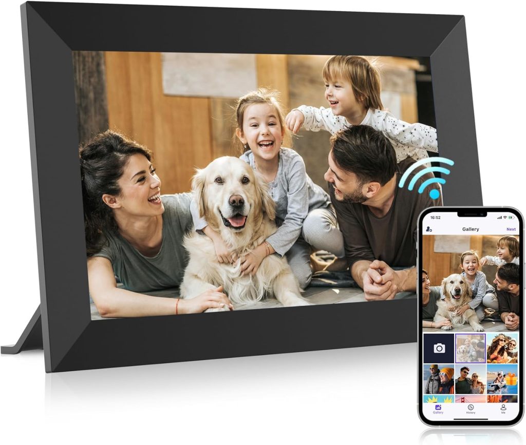 Uhale Digital Picture Frame 32GB Storage 10.1 Inch WiFi Electronic Photo Frame SD Card Slot Desktop IPS Touch Screen HD Display Auto-Rotate Slideshow Share Videos Photos Send Wishes Remotely Uhale Digital Picture Frame 32GB Storage 10.1 Inch WiFi Electronic Photo Frame SD Card Slot Desktop IPS Touch Screen HD Display Auto-Rotate Slideshow Share Videos Photos Send Wishes Remotely