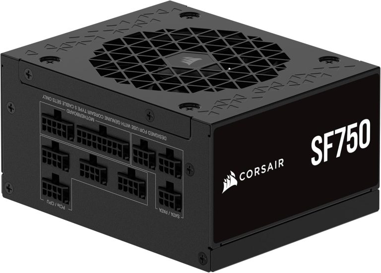 CORSAIR SF750 (2024) Fully Modular Low Noise 80 Plus Platinum ATX Power Supply – ATX 3.0 Compliant – PCIe 5.0 Ready – SFX-to-ATX Bracket Included – Black
