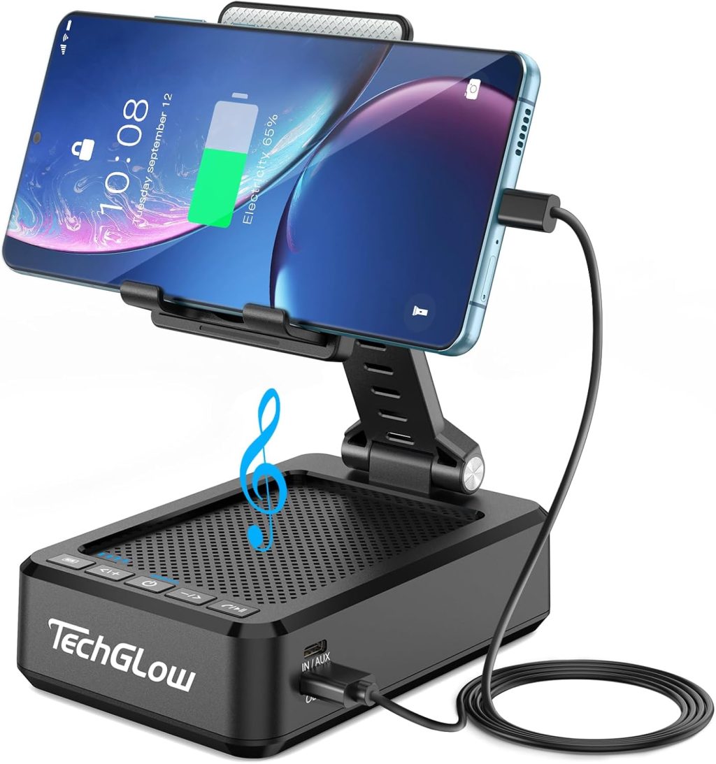TechGlow Gifts for Men Women Foldable Cellphone Stand with Bluetooth Speaker and Power Bank Birthday Gift Idea for Mom Dad Cool Gadget Tech Gifts TechGlow Gifts for Men Women Foldable Cellphone Stand with Bluetooth Speaker and Power Bank Birthday Gift Idea for Mom Dad Cool Gadget Tech Gifts