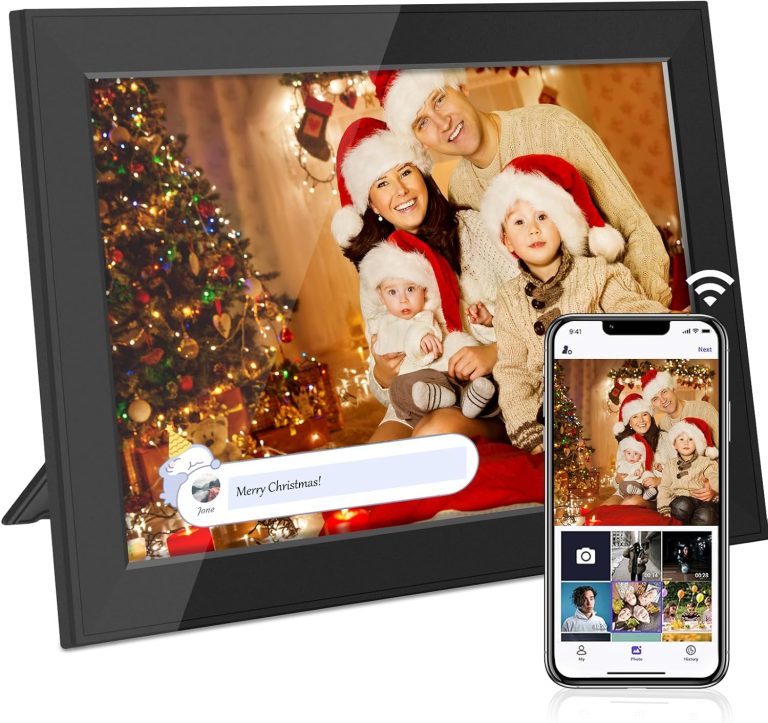 WiFi Digital Picture Frame,10.1inch 1280×800 HD IPS Touch Screen Auto-Rotate, Easy to Use, Share Photos and Videos via Free App,for Christmas