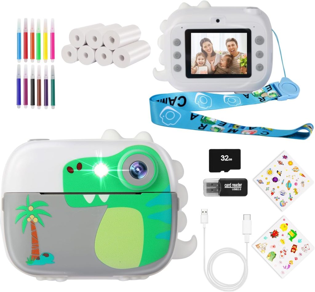 Kids Camera Instant Print,Children Digital Camera Toys with HD Video for Kids Aged 3-12,Christmas Birthday Festival Present for Girls Boys,with 7 Rolls Instant Paper Kids Camera Instant Print,Children Digital Camera Toys with HD Video for Kids Aged 3-12,Christmas Birthday Festival Present for Girls Boys,with 7 Rolls Instant Paper