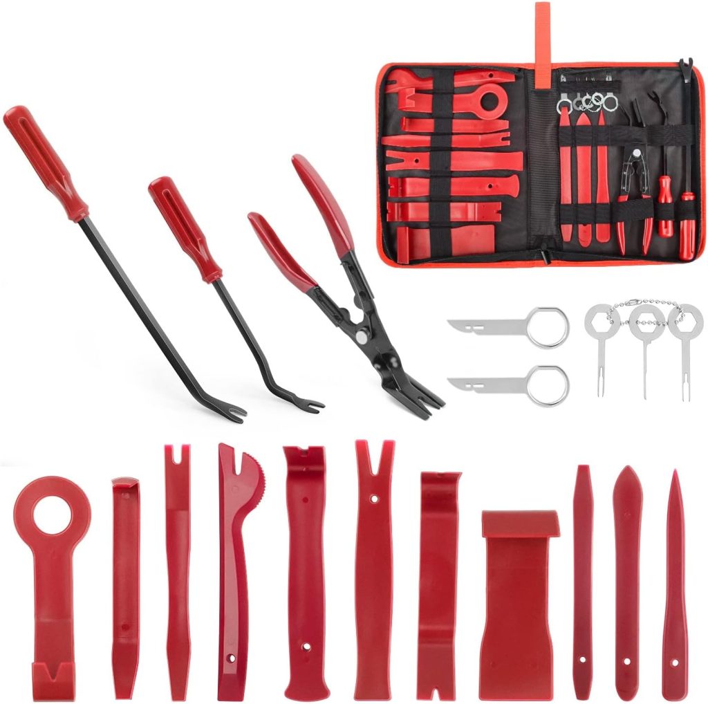 GOOACC 19Pcs Trim Removal Tool Set Panel Fastener Clips Removal Automotive Plastic Upholstery Pliers Removal Install Removal Car Tool with Storage Bag for Trim Panel Audio Clip Pliers Terminal GOOACC 19Pcs Trim Removal Tool Set Panel Fastener Clips Removal Automotive Plastic Upholstery Pliers Removal Install Removal Car Tool with Storage Bag for Trim Panel Audio Clip Pliers Terminal