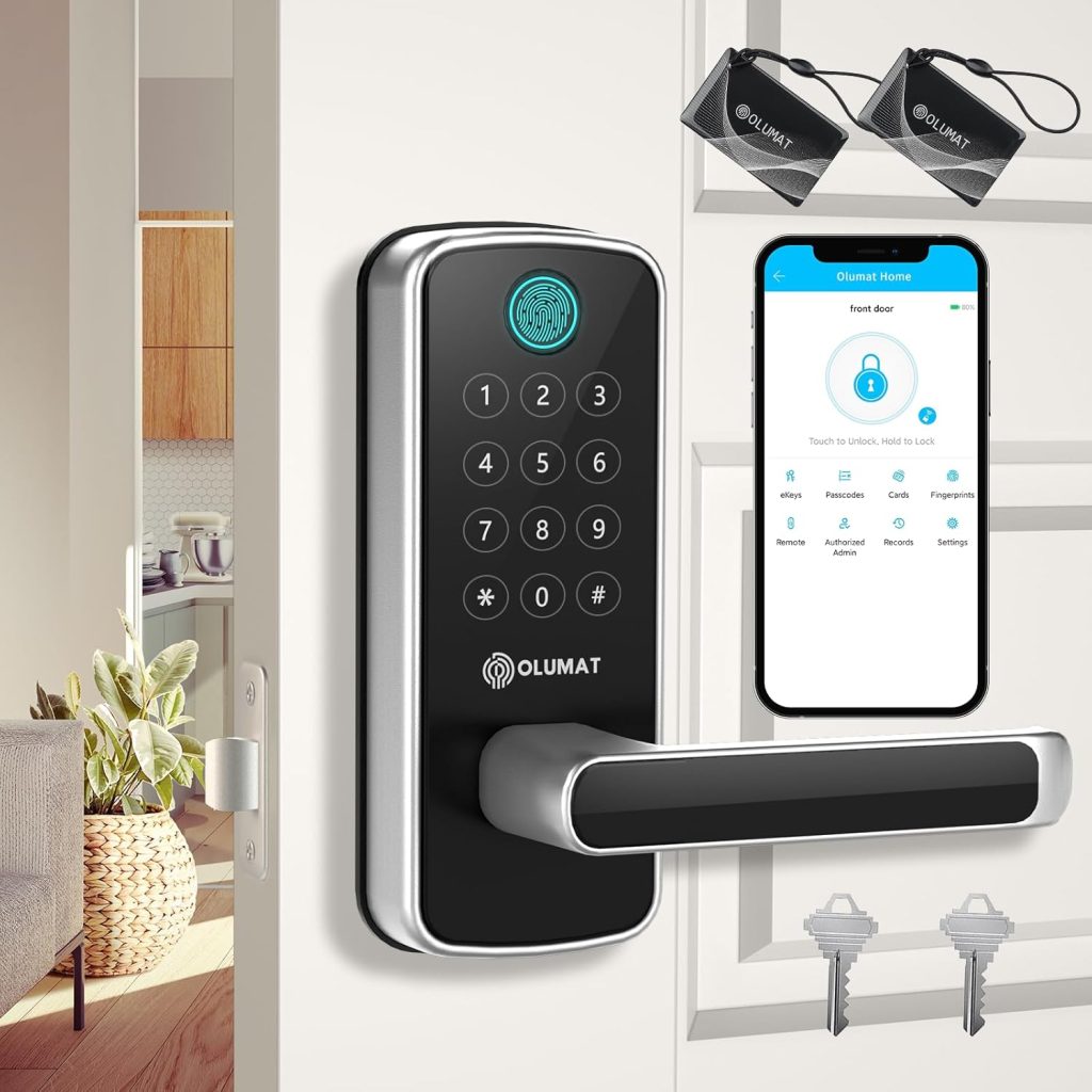 Smart Lock with Handle: Wi-Fi Keyless Entry Door Lock – Smart Locks for Front Door – Biometric Fingerprint Door Lock – Smart Door Lock with Keypad – Garage Door with App Control – Auto Lock Smart Lock with Handle: Wi-Fi Keyless Entry Door Lock – Smart Locks for Front Door – Biometric Fingerprint Door Lock – Smart Door Lock with Keypad – Garage Door with App Control – Auto Lock