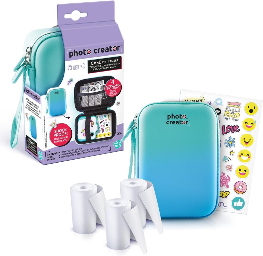 Canal Toys CLK 012 Instant Printing Camera Carry Pouch Protective Case Compatible with Photo Creator with 3 Rolls of Paper and 1 Sheet of Stickers 012-Canal Toys Canal Toys CLK 012 Instant Printing Camera Carry Pouch Protective Case Compatible with Photo Creator with 3 Rolls of Paper and 1 Sheet of Stickers 012-Canal Toys