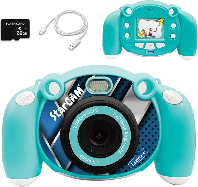 Lexibook – 4-in-1 Kids Camera with Photo, Video, Audio and Game Functions – DJ080