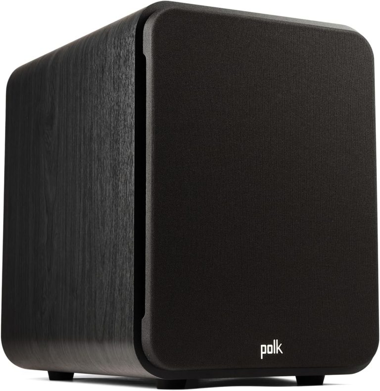 Polk Audio Signature Elite ES10 Subwoofer (Black), 10″ Long-Throw Woofer with Mineral-Filled Polymer Cone, 200W Class D Amplifier, Front Firing Home Subwoofer, Time-Smart Phase Control