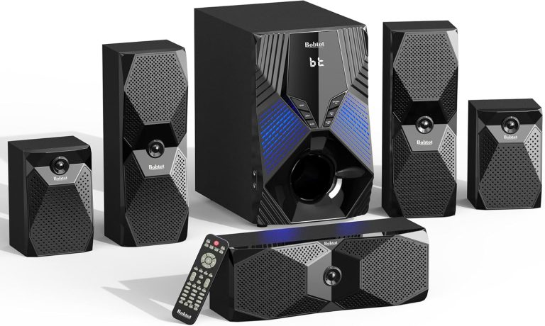 1000W Surround System 5 Wired Satellite Audio Speakers 8 inch Subwoofer 5.1/2.1 Channel Home Theater Deep Bass Support HDMI ARC Optical Bluetooth Karaoke Input