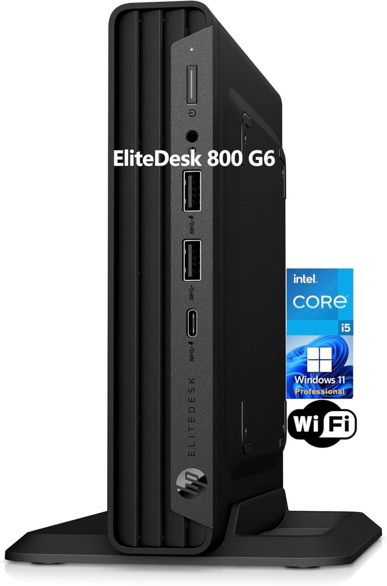 HP EliteDesk 800 G6 Business Mini PC Desktop Computer, Intel Hexa-Core i5-10400 (Beat i7-8700), 16GB DDR4 RAM, 512GB PCIe SSD, WiFi, Bluetooth, Type-C, Keyboard & Mouse, Windows 11 Pro, Tilsiy Cable