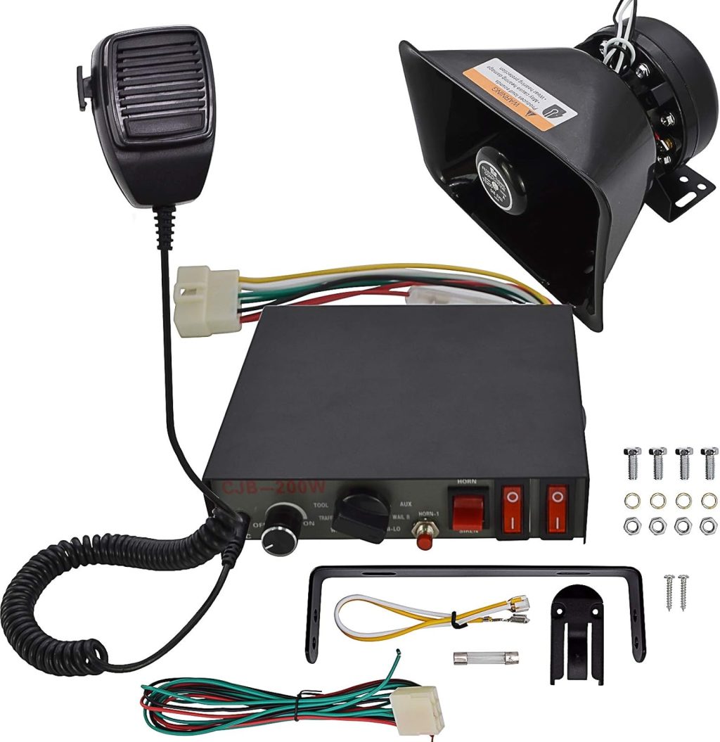 Police Siren Speaker – DC 12V 200w Car PA System kit with emergency siren horn Speaker loud 9 sound Wired Handheld Microphone Loudspeaker Emergency Siren Electronic For vehicles Truck UTV ATV Police Siren Speaker – DC 12V 200w Car PA System kit with emergency siren horn Speaker loud 9 sound Wired Handheld Microphone Loudspeaker Emergency Siren Electronic For vehicles Truck UTV ATV