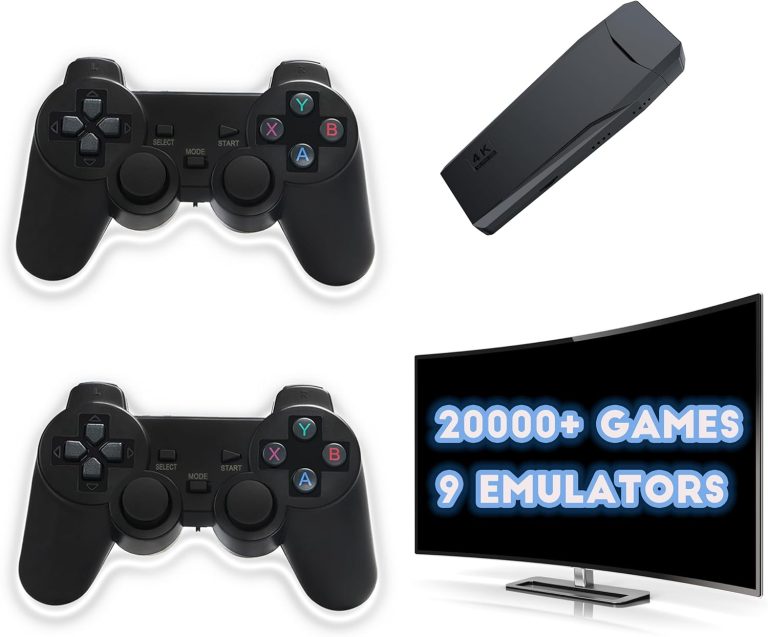Retro Game Console, Retro Stick with Built-in 9 Emulators, 20,000+ Games, Plug and Play Video Game Console 4K High Definition HDMI Output for TV with Dual Controllers