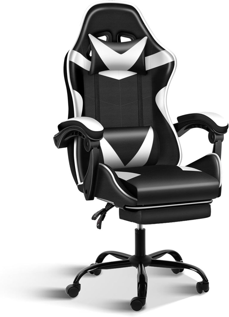 YSSOA Gaming Chair with Footrest, Big and Tall Gamer Chair, Racing Style Adjustable Swivel Office Chair, Ergonomic Video Game Chairs with Headrest and Lumbar Support
