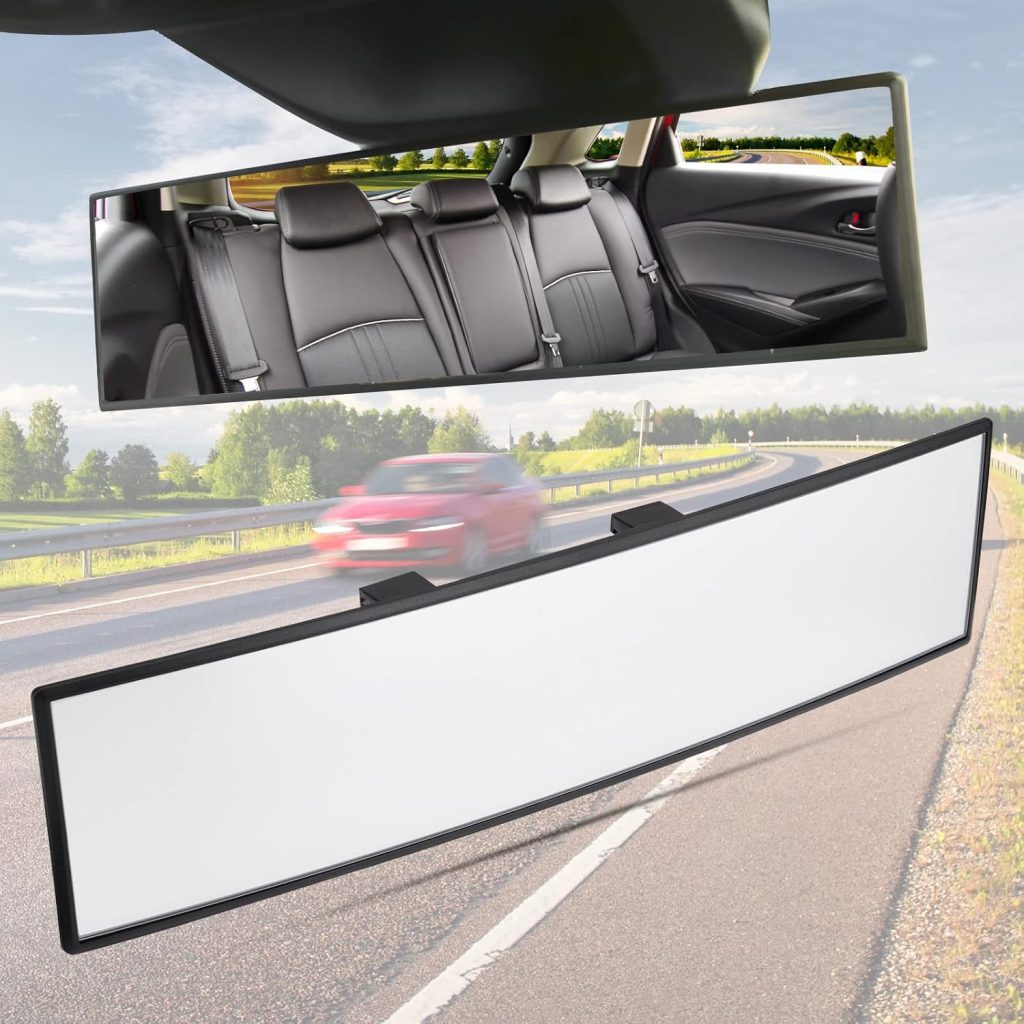 JOYTUTUS Rear View Mirror, Universal 11.81 Inch Panoramic Convex Rearview Mirror, Interior Clip-on Wide Angle Rear View Mirror to Reduce Blind Spot Effectively for Car SUV Trucks -Clear JOYTUTUS Rear View Mirror, Universal 11.81 Inch Panoramic Convex Rearview Mirror, Interior Clip-on Wide Angle Rear View Mirror to Reduce Blind Spot Effectively for Car SUV Trucks -Clear