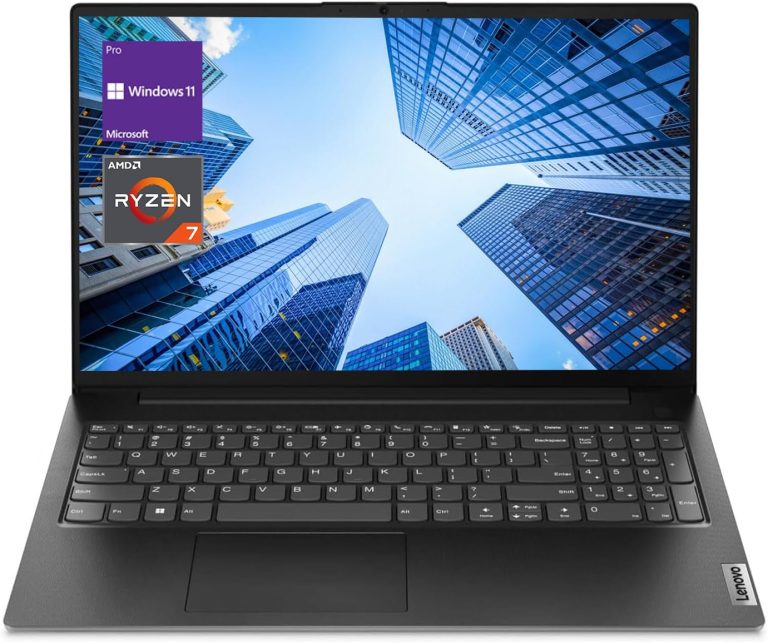 Lenovo V-Series V15 Business Laptop, 15.6″ FHD Display, AMD Ryzen 7 7730U, 40GB RAM, 1TB SSD, Numeric Keypad, HDMI, RJ45, Webcam, Wi-Fi, Windows 11 Pro, Black