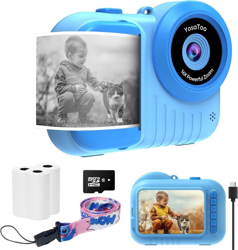 Kids Camera Instant Print 3.5 Inch, Instant Print Camera for Kids Print Photos, Toddler Kids Instant Print Digital Camera, 4 5 6 7 8 9 10 11 12 Year Old Girls Birthday Gift, Boy Girl Toys Age 3-12