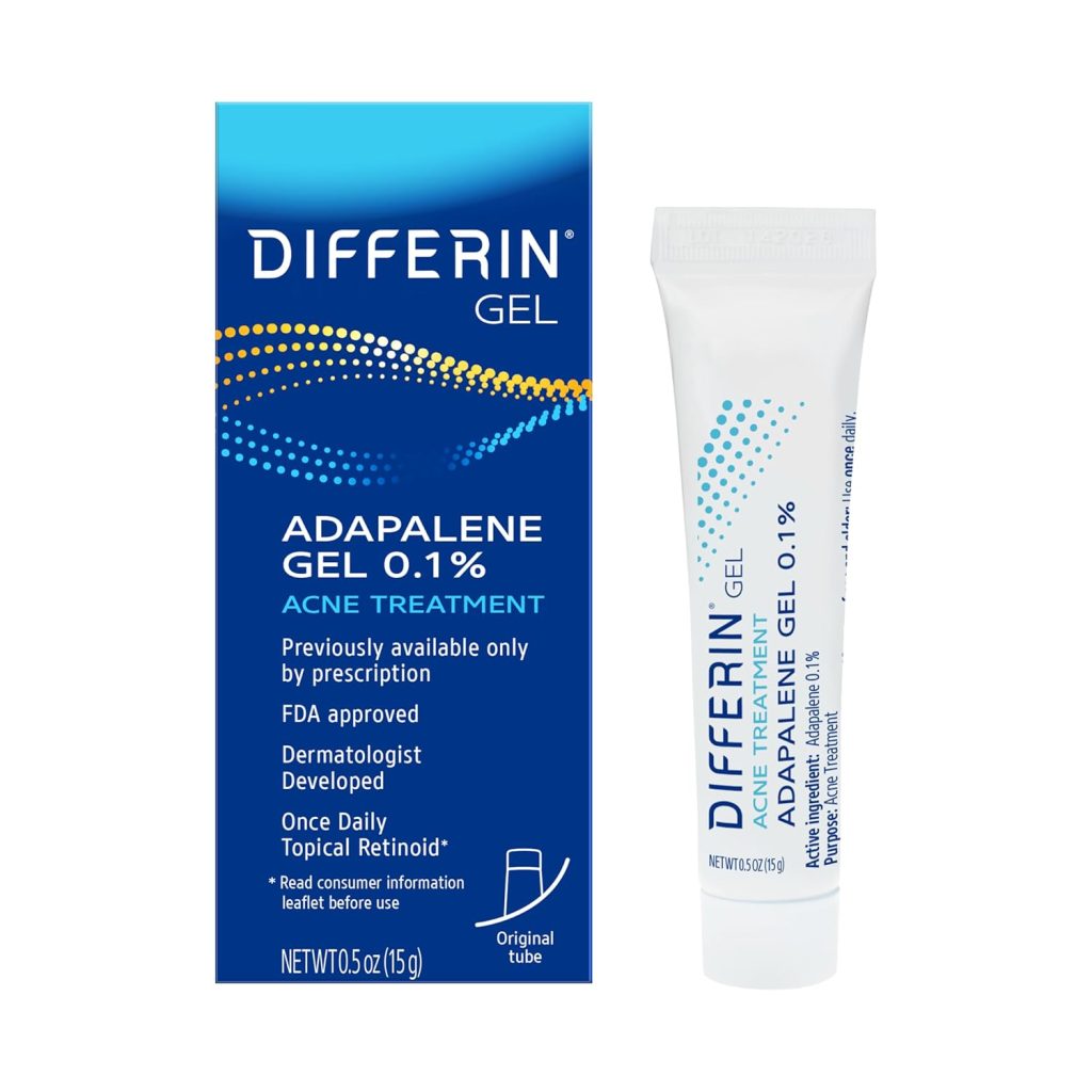 Differin Acne Treatment Gel, 30 Day Supply, Retinoid Treatment for Face with 0.1% Adapalene, Gentle Skin Care for Acne Prone Sensitive Skin, 15g Tube (Packaging May Vary) Differin Acne Treatment Gel, 30 Day Supply, Retinoid Treatment for Face with 0.1% Adapalene, Gentle Skin Care for Acne Prone Sensitive Skin, 15g Tube (Packaging May Vary)
