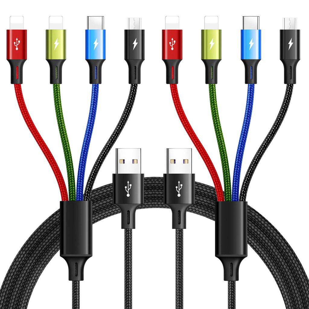 Multi Charging Cable,3.5A Multi Charger Cable,Braided 4 in 1 Charging Cable,Multi USB Cable, Fast Charging Cord with IP/Type C/Micro USB Port for Cell Phones/Tablets/Samsung Galaxy & More(2Pack 4Ft) Multi Charging Cable,3.5A Multi Charger Cable,Braided 4 in 1 Charging Cable,Multi USB Cable, Fast Charging Cord with IP/Type C/Micro USB Port for Cell Phones/Tablets/Samsung Galaxy & More(2Pack 4Ft)
