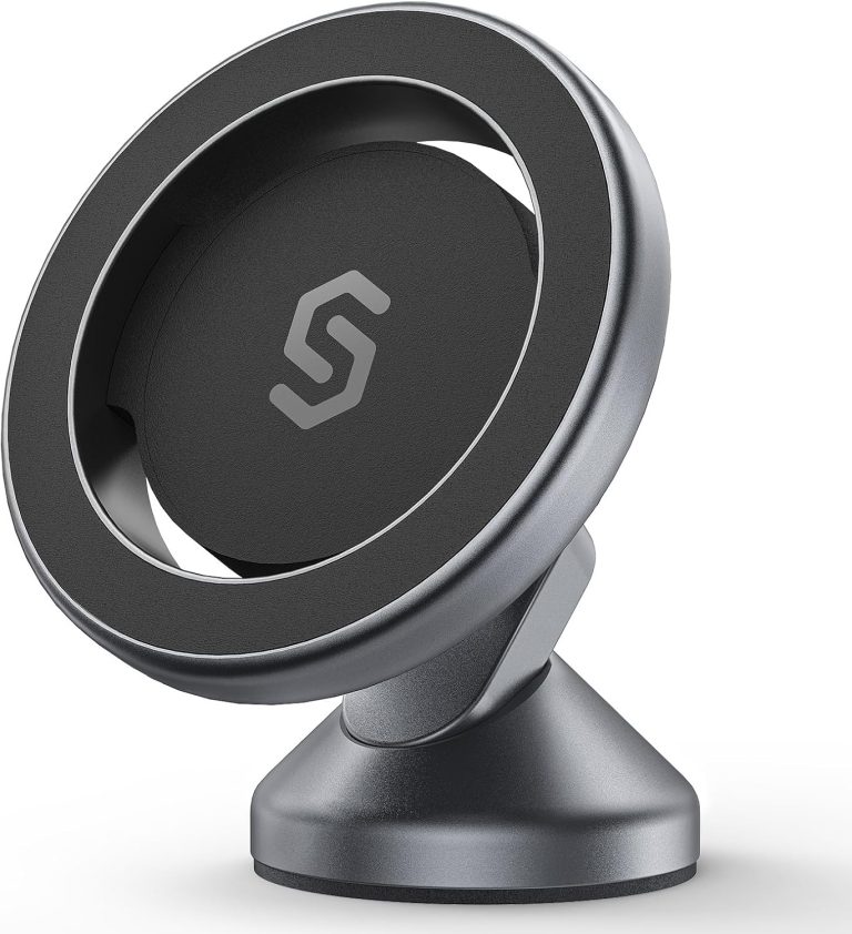 SYNCWIRE for MagSafe Car Mount – 360° Rotation Magnetic Phone Holder for Car Dashboard, Strong Magnets Car Phone Holder Mount Compatible iPhone 16 Pro Max 15 14 13 12,Samsung – MagSafe Car Accessories