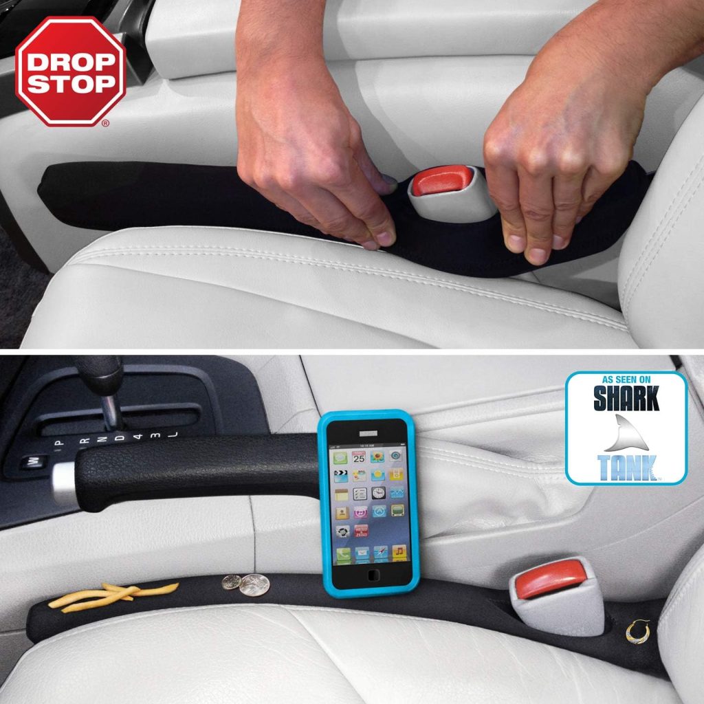 Drop Stop – The Original Patented Car Seat Gap Filler (As Seen On Shark Tank) – Between Seats Console Organizer, Set of 2 and Slide Free Pad and Light Drop Stop – The Original Patented Car Seat Gap Filler (As Seen On Shark Tank) – Between Seats Console Organizer, Set of 2 and Slide Free Pad and Light