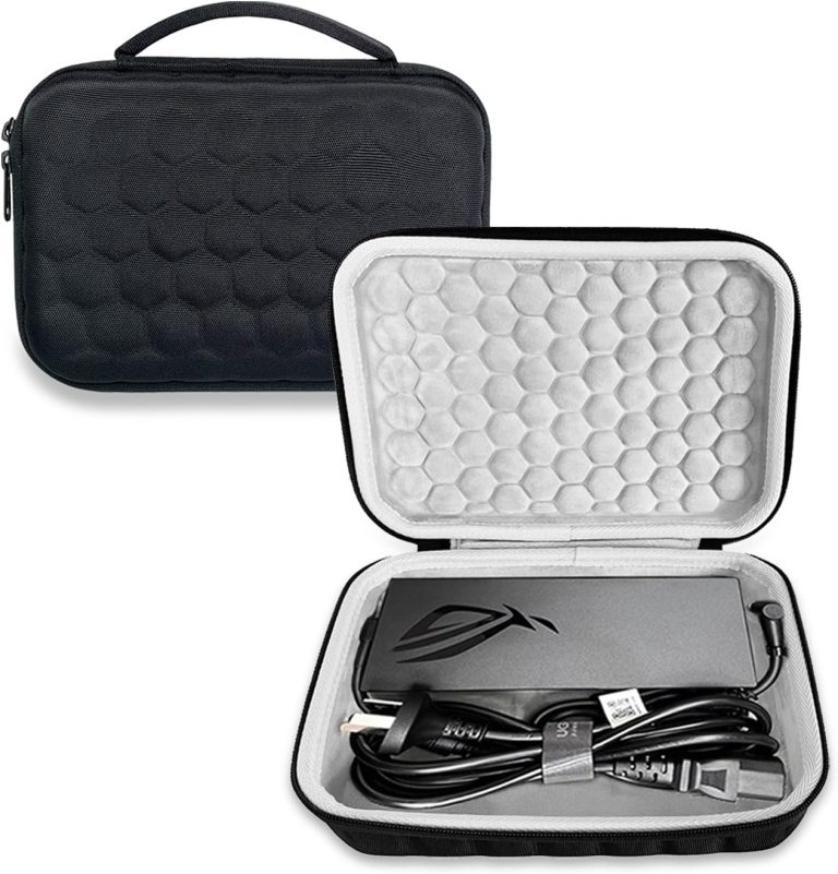 Hard Travel Gaming Laptop Charger Case Fit for ASUS ROG 150W/180W/200W/240W/280W/330W AC Adapter Cord Computer Accessories Case, ASUS Laptop Charger Carrying Travel Bag(Not Included Charger)