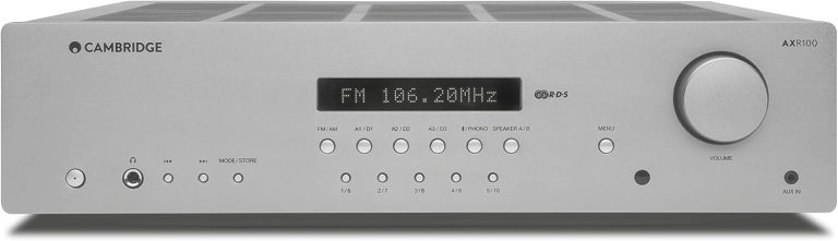 Cambridge Audio AXR100 100-Watt Stereo Receiver with Bluetooth | Built-in Phono Stage, 3.5mm Input, AM/FM with RDS