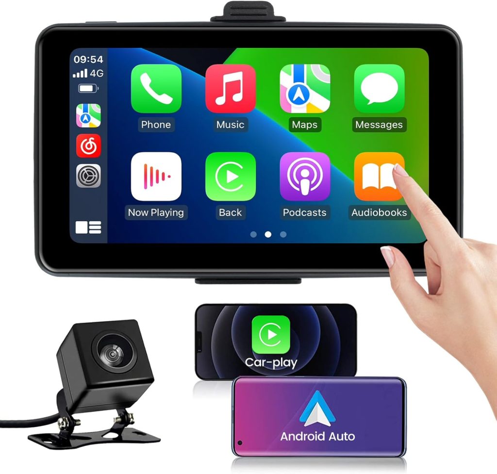 Portable Car-Play Screen for Car: RONGJI 7″ IPS HD Car Stereo with Wireless Car-Play Android Auto/GPS Navigation/Mirror Function/Siri/BT/Rear Camera,Best Gift for All Vehicles Portable Car-Play Screen for Car: RONGJI 7″ IPS HD Car Stereo with Wireless Car-Play Android Auto/GPS Navigation/Mirror Function/Siri/BT/Rear Camera,Best Gift for All Vehicles