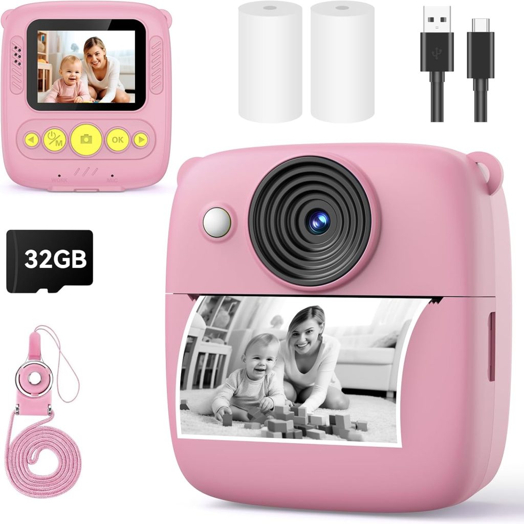 Instant Print Camera for Kids, 1080P HD Kids Digital Cameras Instant Print Photos with 32GB SD Card, Christmas Birthday Gifts for 3 4 5 6 7 8 9 10 11 12 Year Old Girls Boys Instant Print Camera for Kids, 1080P HD Kids Digital Cameras Instant Print Photos with 32GB SD Card, Christmas Birthday Gifts for 3 4 5 6 7 8 9 10 11 12 Year Old Girls Boys