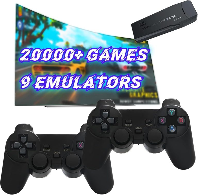 Retro Game Console, Plug and Play Video Game Console Built in 20000+ Games, 9 Classic Emulators, 4K High Definition HDMI Output for TV with Dual Controllers