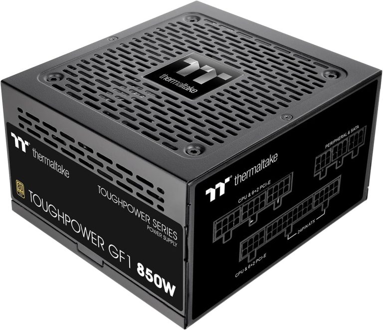 Thermaltake GF1 (2024) Fully Modular ATX 850W Power Supply – 80 Plus Gold – Ultra Quiet – Zero RPM, PS-TPD-0850FNFAGU-P