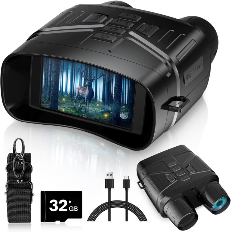 Night Vision Goggles – 4K Night Vision Binoculars for Adults, 3” HD Screen Binoculars can Save Photo and Video with 32GB TF Card, Black