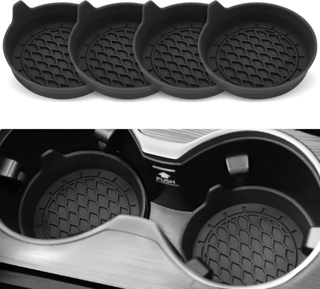 SINGARO Car Cup Holder Coaster, Silicone Cup Holder Insert, Universal Non-Slip Cup Holders, Car Accessories Interior for Women and Man Interior Sets 4 Pack Black SINGARO Car Cup Holder Coaster, Silicone Cup Holder Insert, Universal Non-Slip Cup Holders, Car Accessories Interior for Women and Man Interior Sets 4 Pack Black