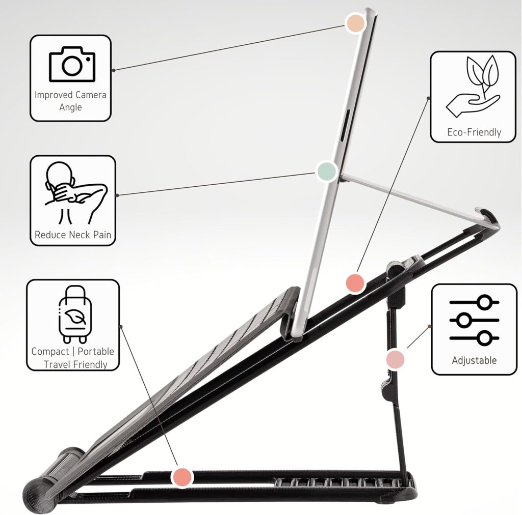 Surface PRO Stand: Lift Your Surface with Keyboard Attached – Reduce Neck Pain, Improve Camera Angle, Portable, Adjustable, Easy to Use