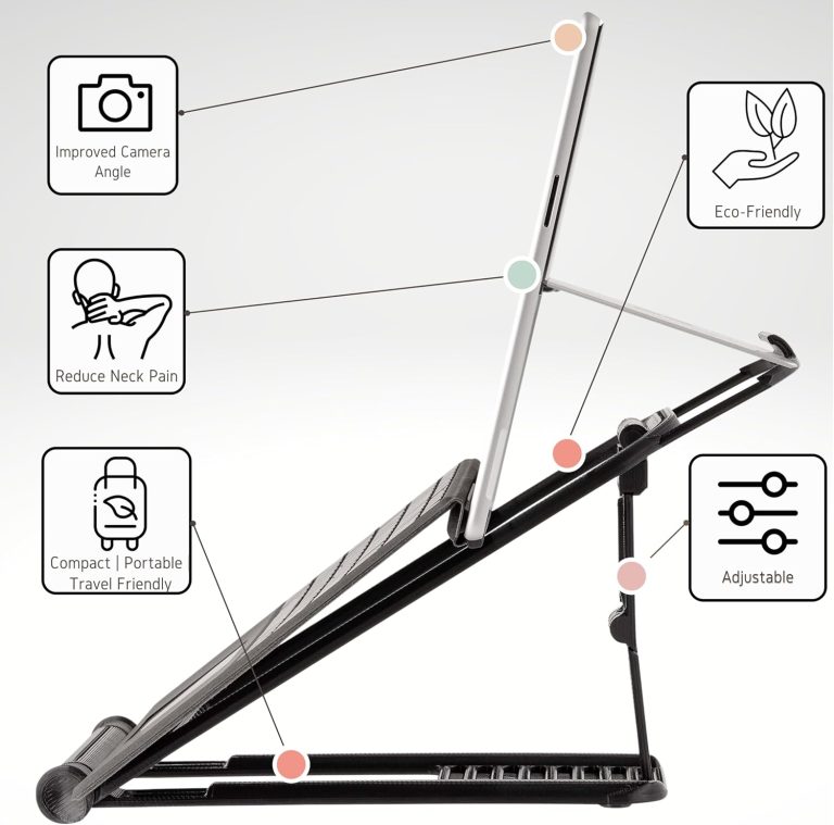 Surface PRO Stand: Lift Your Surface with Keyboard Attached – Reduce Neck Pain, Improve Camera Angle, Portable, Adjustable, Easy to Use