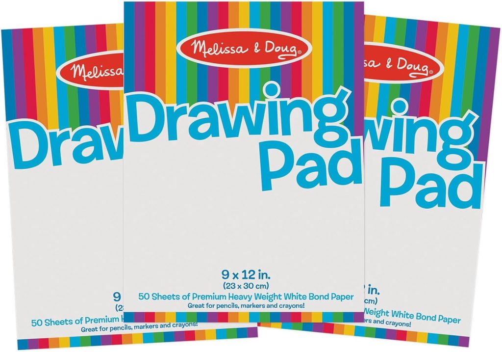 Melissa & Doug Drawing Paper Pad (9 x 12 inches) – 50 Sheets, 3-Pack – FSC Certified Melissa & Doug Drawing Paper Pad (9 x 12 inches) – 50 Sheets, 3-Pack – FSC Certified