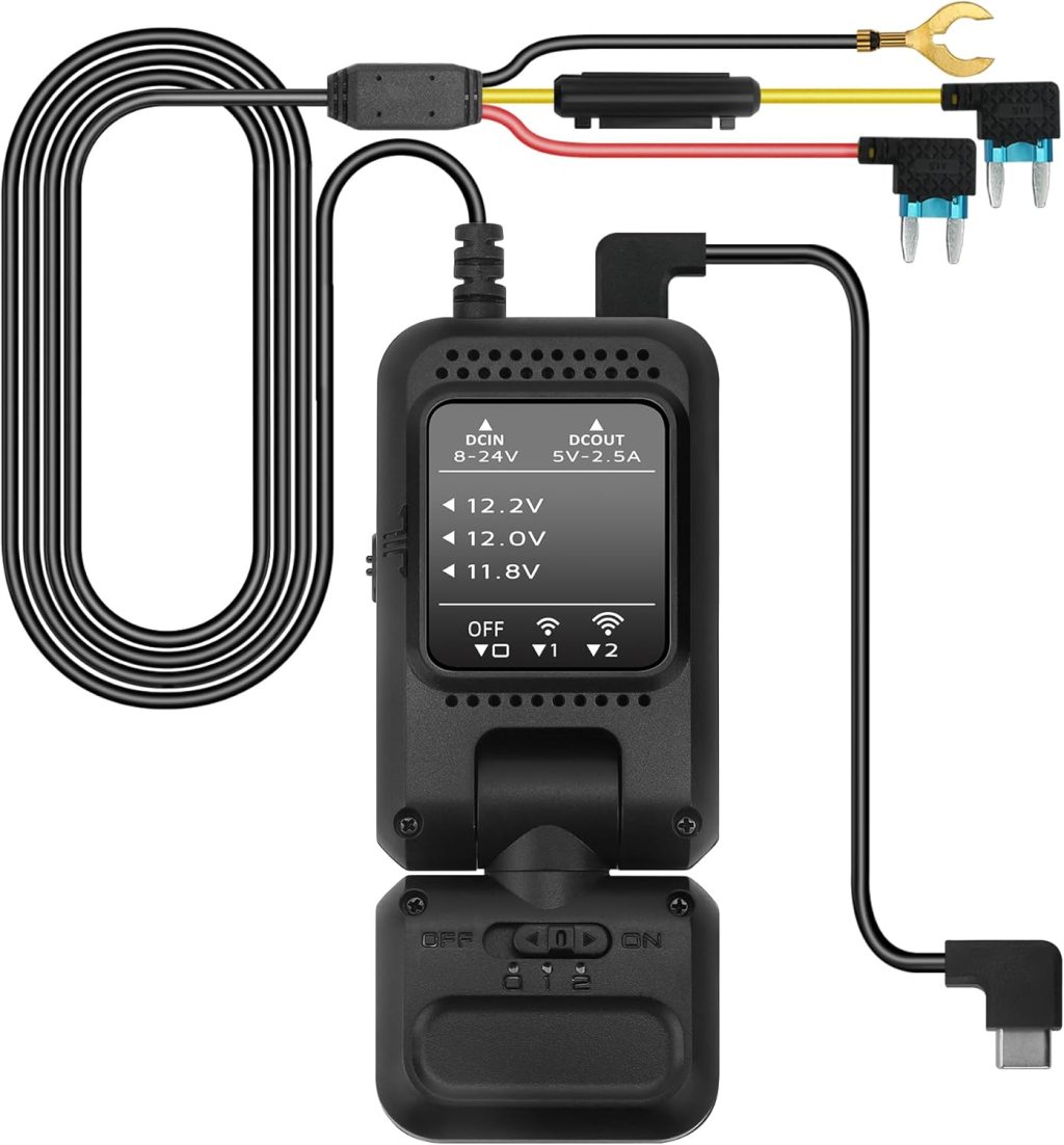 Dash Cam Hardwire Kit USB C Port,with Dual-Chip 360° Radar Sensor for 24H Parking Mode, Dashboard Camera Car Charger Cable Kit 12V- 24V to 5V w/Fuse Kit, Low Voltage Protection Double-4 Fuses Dash Cam Hardwire Kit USB C Port,with Dual-Chip 360° Radar Sensor for 24H Parking Mode, Dashboard Camera Car Charger Cable Kit 12V- 24V to 5V w/Fuse Kit, Low Voltage Protection Double-4 Fuses
