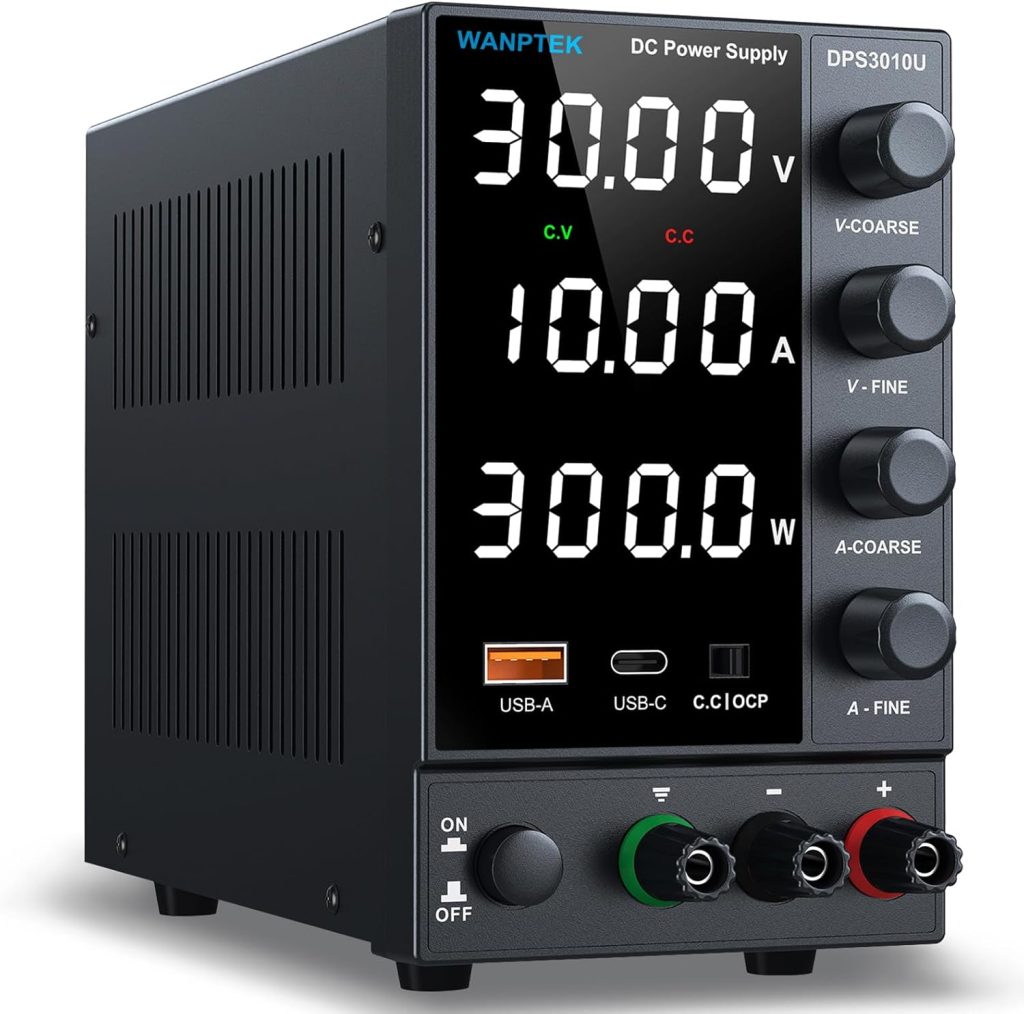 DC Power Supply, Bench Power Supply with Encoder Knob, Adjustable Regulated Power Supply with 5V 3.6A USB & Type-C Quick-Charge, Variable Power Supply with Overcurrent Protection (0-30V 0-10A) DC Power Supply, Bench Power Supply with Encoder Knob, Adjustable Regulated Power Supply with 5V 3.6A USB & Type-C Quick-Charge, Variable Power Supply with Overcurrent Protection (0-30V 0-10A)