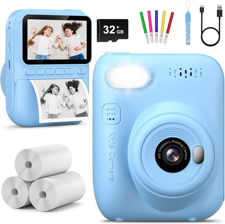 Hangrui Kids Camera Instant Print – Toddler Camera for Creative Exploration Ideal Kids Digital Camera, Birthday Gift for 3-12 Year Old Girls Boys, Fun Toy for Ages 3-12 with 32GB Card