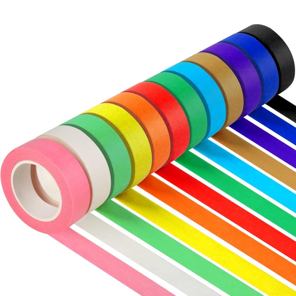 Guirnd 12PCS Colored Masking Tape, Kids Art Supplies Colored Tape, DIY Craft Tape, Colored Tape Rolls, Colored Painters Tape 1.7cm x 12m (2/3In x 13Yards) Guirnd 12PCS Colored Masking Tape, Kids Art Supplies Colored Tape, DIY Craft Tape, Colored Tape Rolls, Colored Painters Tape 1.7cm x 12m (2/3In x 13Yards)