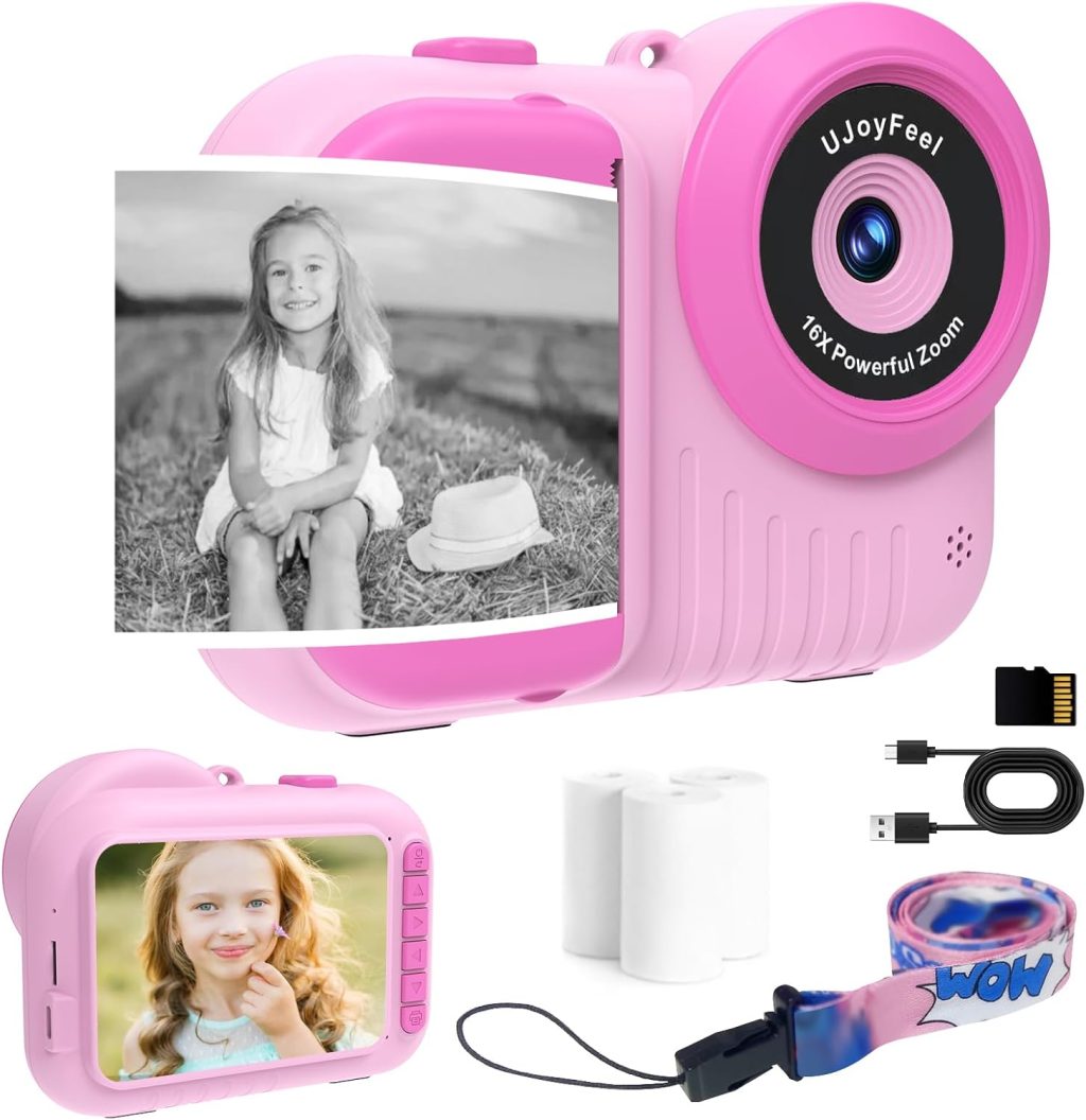 Kids Camera Instant Print Camera for Kids, Toddler Camera That Print Photo, Instant Digital Camera for Kids Printing Camera 3.5IN Screen, Portable Toy Camera Print Picture 3 12 Year Girls (Roser Kids Camera Instant Print Camera for Kids, Toddler Camera That Print Photo, Instant Digital Camera for Kids Printing Camera 3.5IN Screen, Portable Toy Camera Print Picture 3 12 Year Girls (Roser