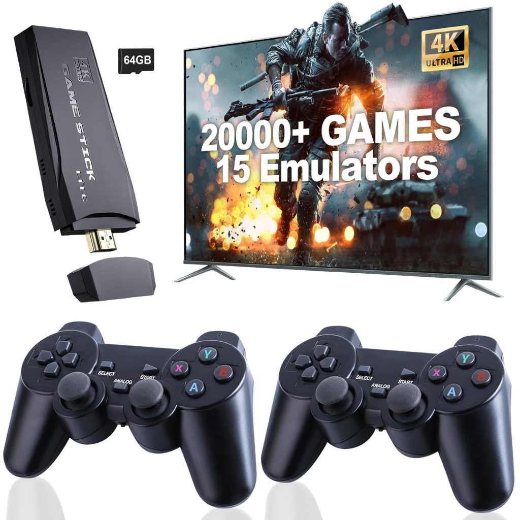 Upgraded Retro Gaming Console, Nostalgia Stick Game with 15 Built-In Emulators, Over 20,000 Games, 4K HDMI Output, 2.4GHz Wireless Controller for TV – Plug and Play Upgraded Retro Gaming Console, Nostalgia Stick Game with 15 Built-In Emulators, Over 20,000 Games, 4K HDMI Output, 2.4GHz Wireless Controller for TV – Plug and Play