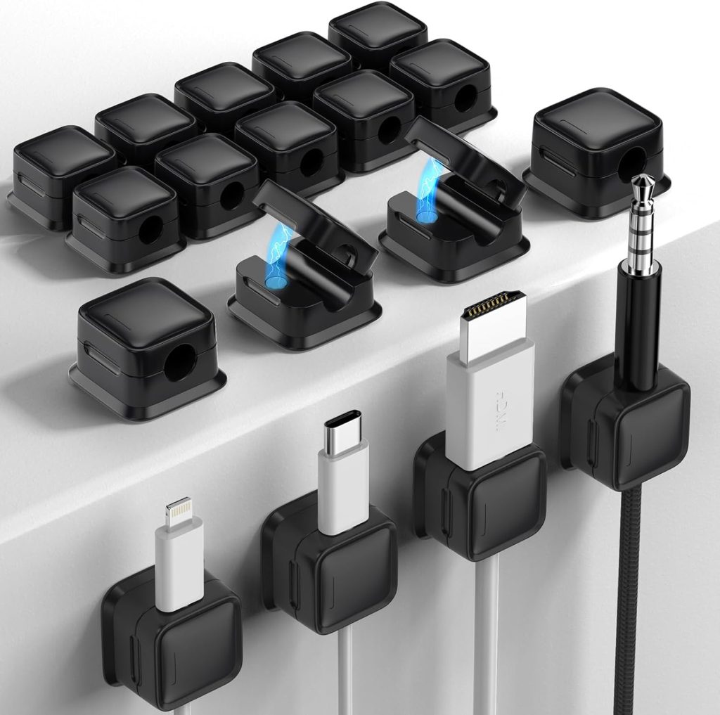 18 Pack Magnetic Cord Organizer, Easy Secure Adhesive Cable Management, Wire Holder Keeper Organizer Management, Hide Or Organize Phone USB Charger Cable for Home,Office,Car,Desk,Nightstand-Black 18 Pack Magnetic Cord Organizer, Easy Secure Adhesive Cable Management, Wire Holder Keeper Organizer Management, Hide Or Organize Phone USB Charger Cable for Home,Office,Car,Desk,Nightstand-Black