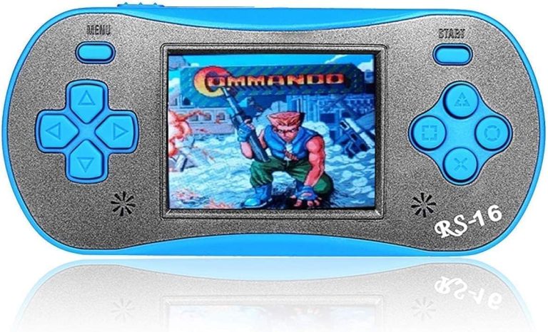 Handheld Game Player for Kids Adults- FAMILY POCKET RS16 Portable Classic Game Controller Built-in 260 Game 2.5 inch LCD Retro Arcade Video Game System Children’s Birthday Gift (Blue)