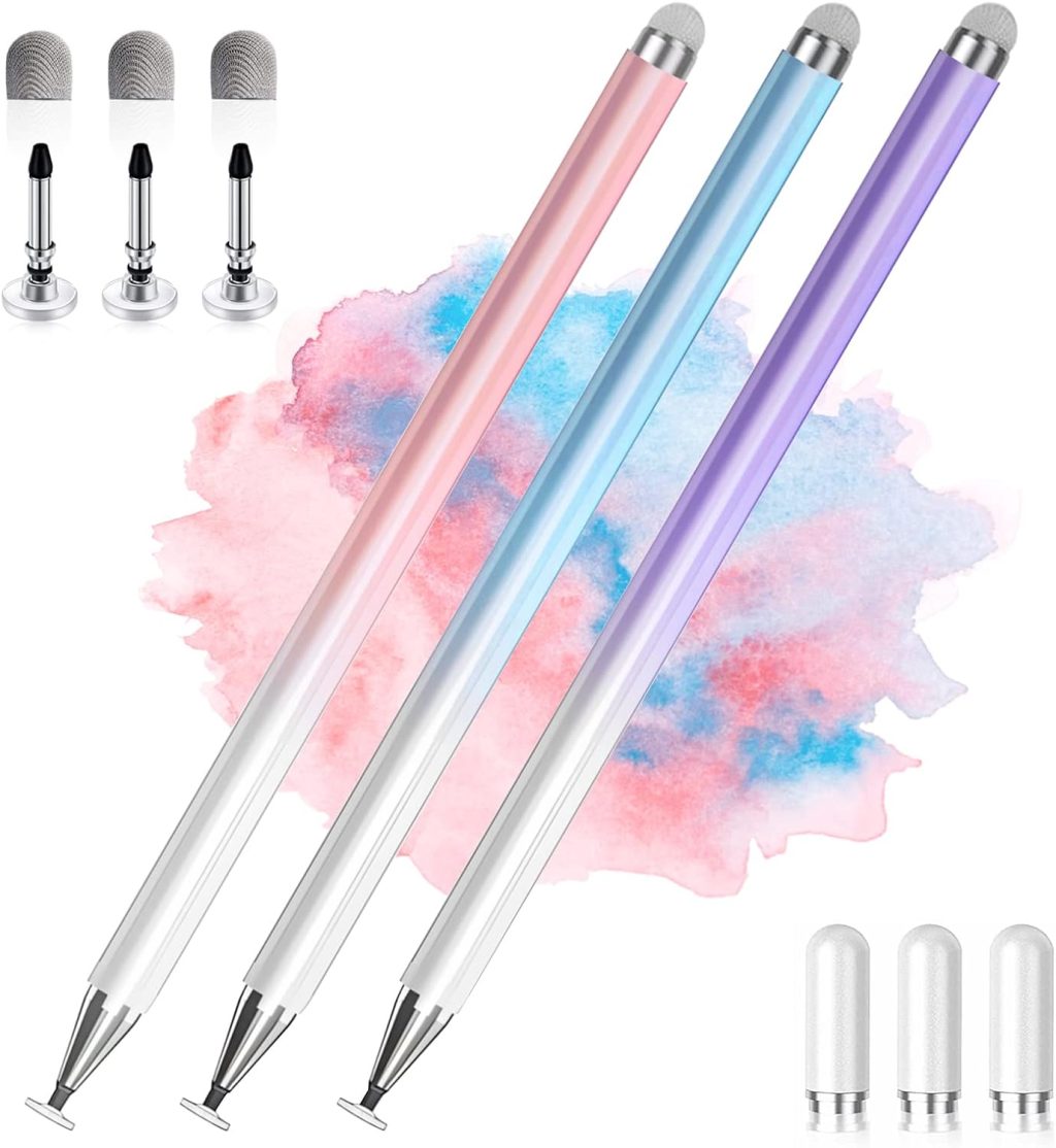 Stylus Pens for Touch Screens, 2 in 1 High Precision Universal Stylus Pen for iPad Compatible with Apple, iPhone, iPad, Android, Microsoft Tablets, Phones, 3 Pack-Blue, Pink, Purple Stylus Pens for Touch Screens, 2 in 1 High Precision Universal Stylus Pen for iPad Compatible with Apple, iPhone, iPad, Android, Microsoft Tablets, Phones, 3 Pack-Blue, Pink, Purple