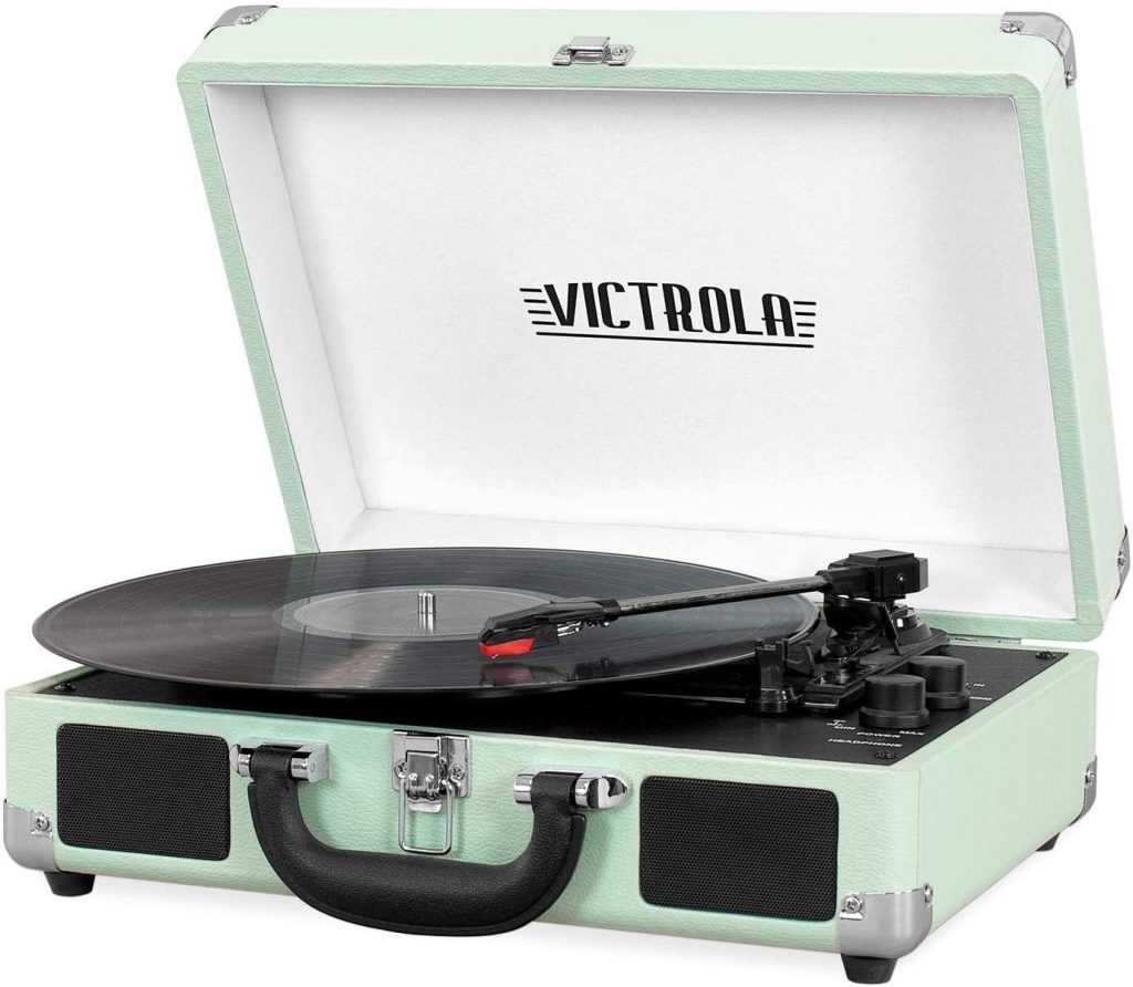 Victrola Vintage 3-Speed Bluetooth Portable Suitcase Record Player with Built-in Speakers | Upgraded Turntable Audio Sound| Includes Extra Stylus | Mint (VSC-550BT-HOM) Victrola Vintage 3-Speed Bluetooth Portable Suitcase Record Player with Built-in Speakers | Upgraded Turntable Audio Sound| Includes Extra Stylus | Mint (VSC-550BT-HOM)