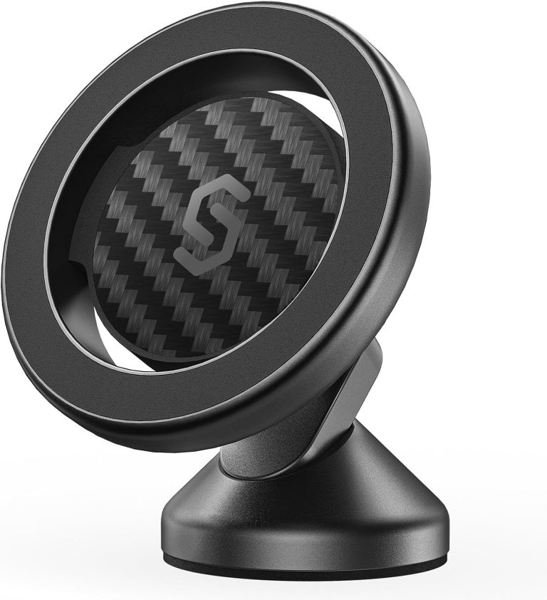 SYNCWIRE for MagSafe Car Mount – Flexible Rotation Magnetic Phone Holder for Car Dash, Strong Magnets Car Cell Phone Holder Mount Universal Compatible iPhone,Samsung,Pixel – MagSafe Car Accessories